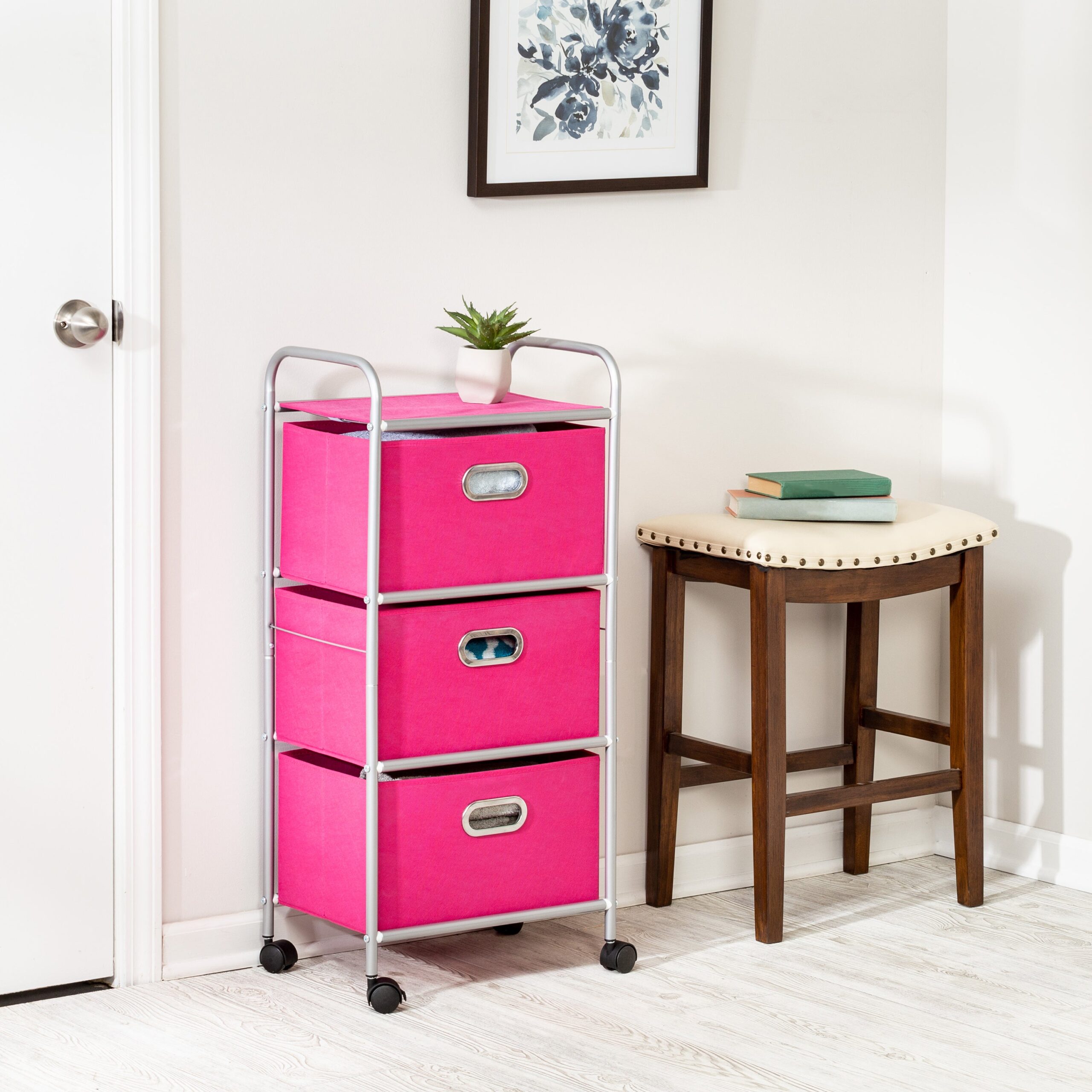 pink 3 drawer rolling fabric cart pink 3 drawer rolling fabric cart
