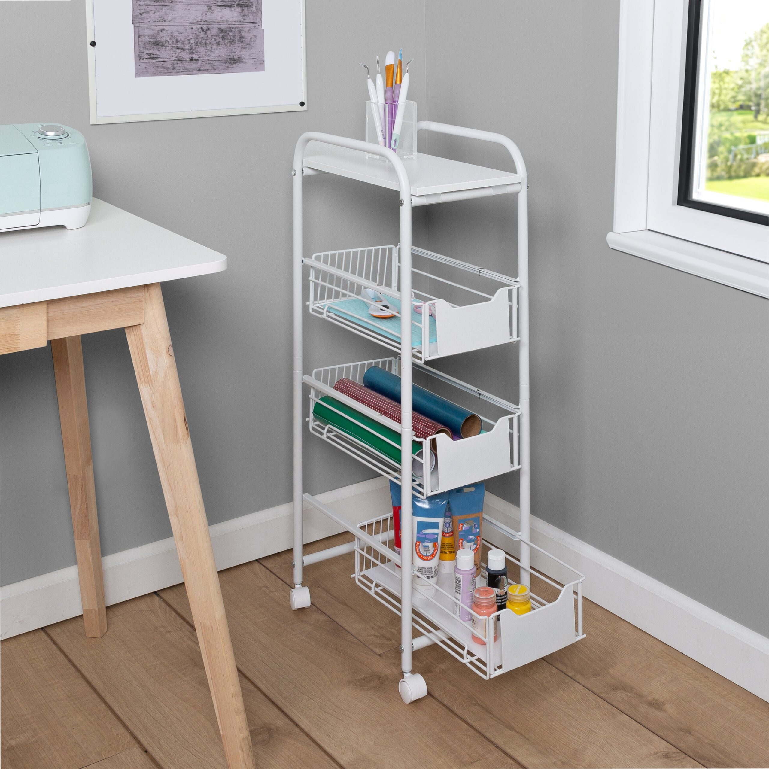 white 4 drawer slim rolling cart white 4 drawer slim rolling cart