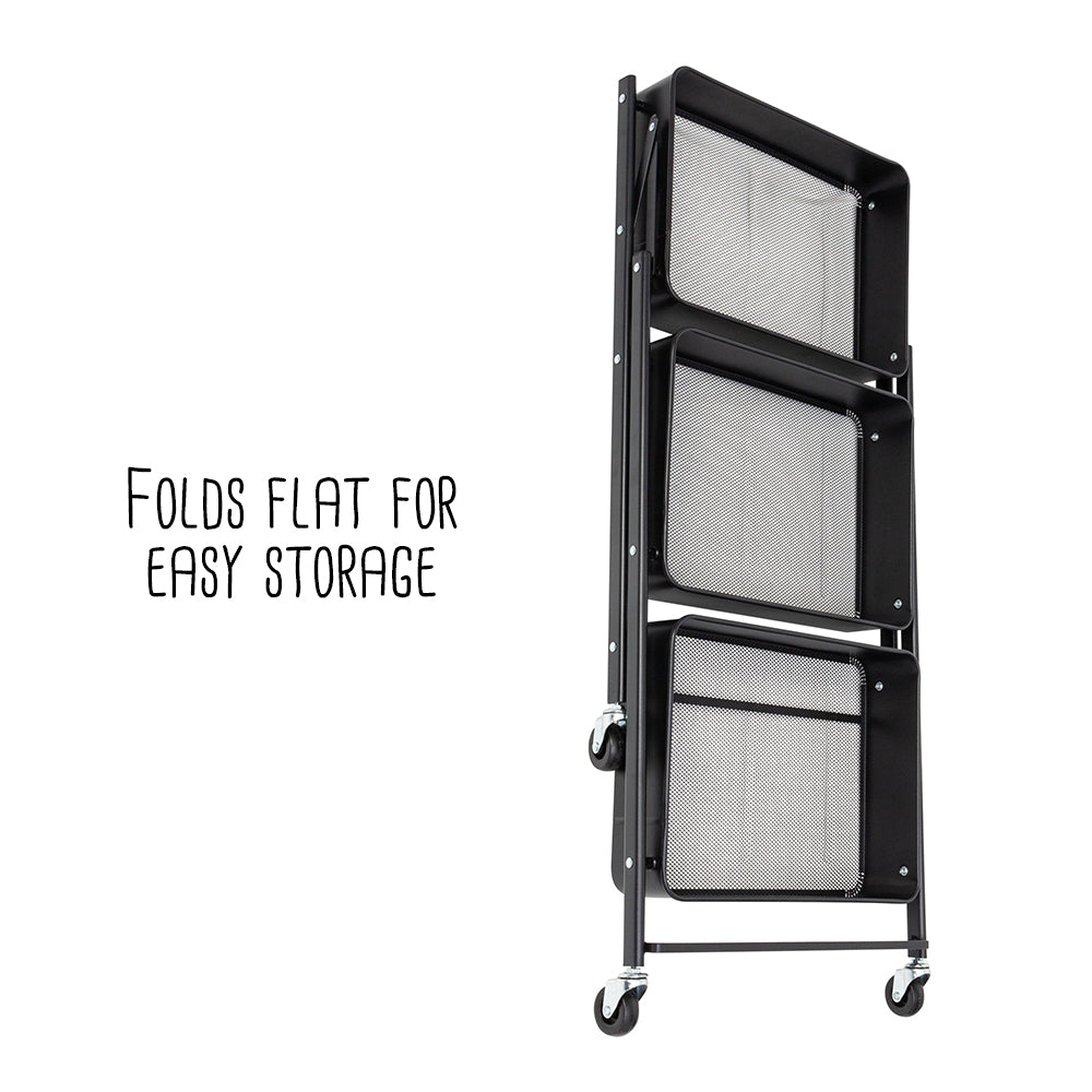 black 3 tier metal folding utility cart black 3 tier metal folding utility cart