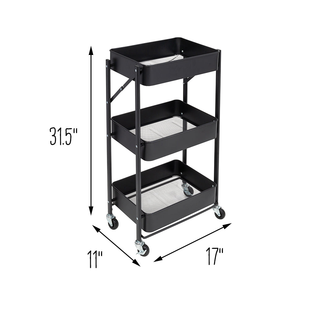 black 3 tier metal folding utility cart black 3 tier metal folding utility cart