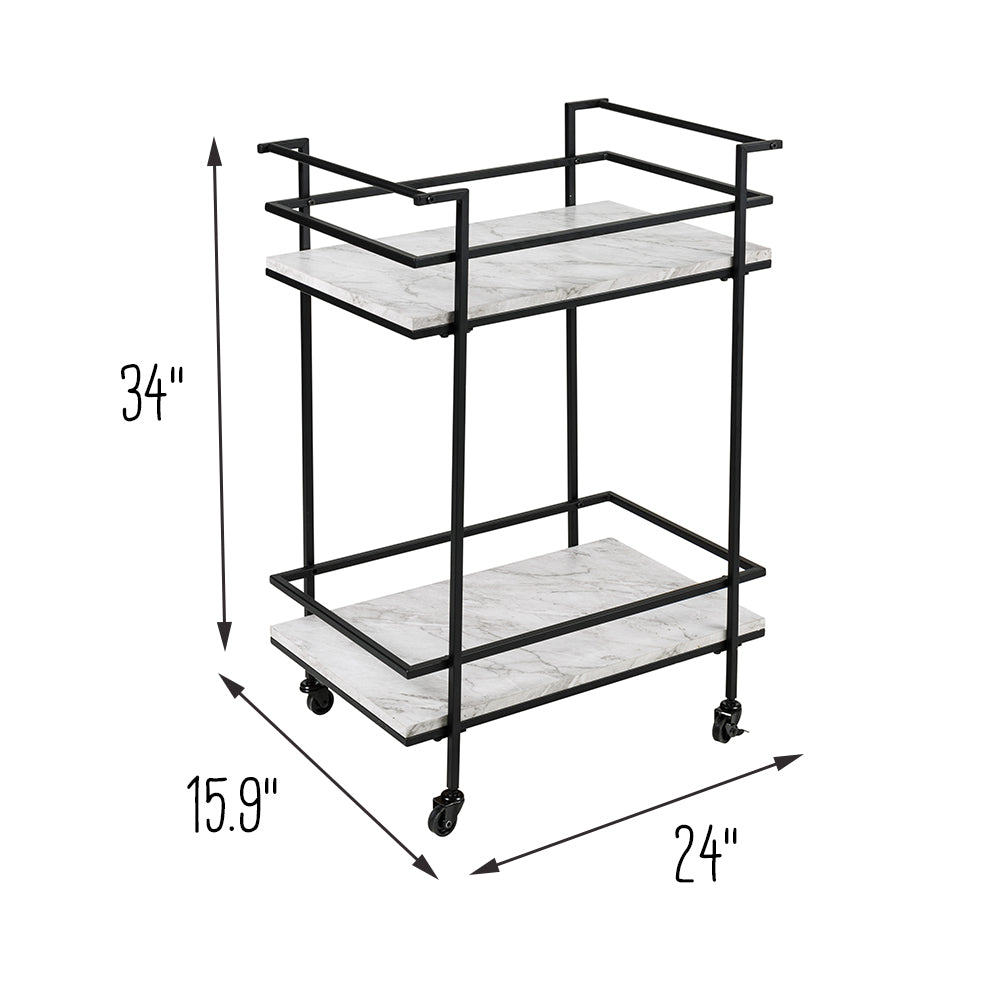 black/white faux marble 2 tier bar and serving cart black/white faux marble 2 tier bar and serving cart