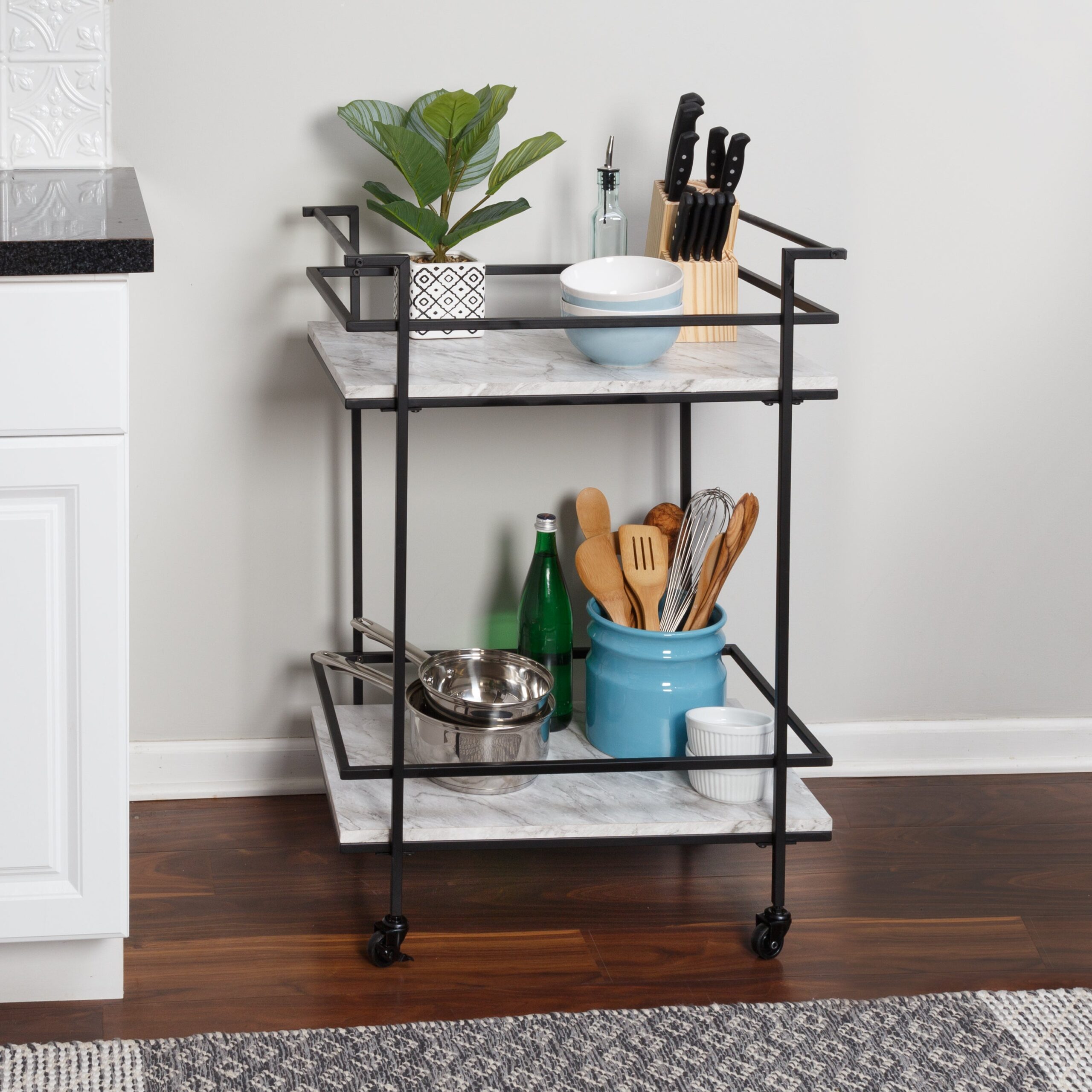 black/white faux marble 2 tier bar and serving cart black/white faux marble 2 tier bar and serving cart