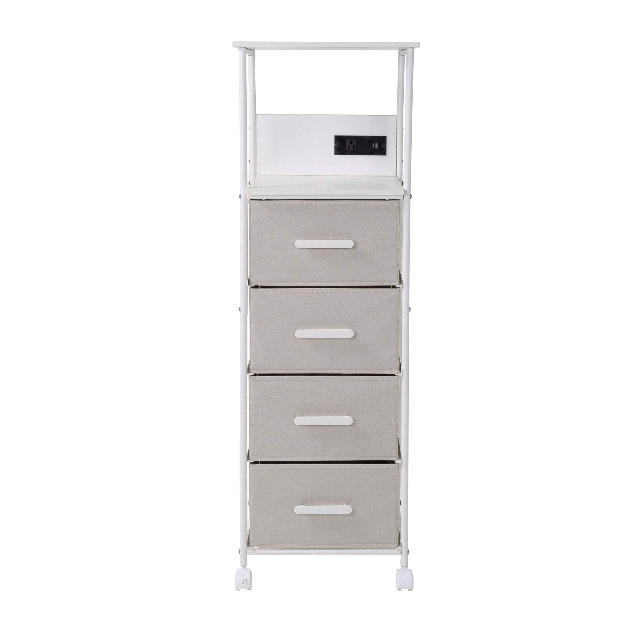white/gray dorm 4 drawer bedside charging storage cart white/gray dorm 4 drawer bedside charging storage cart
