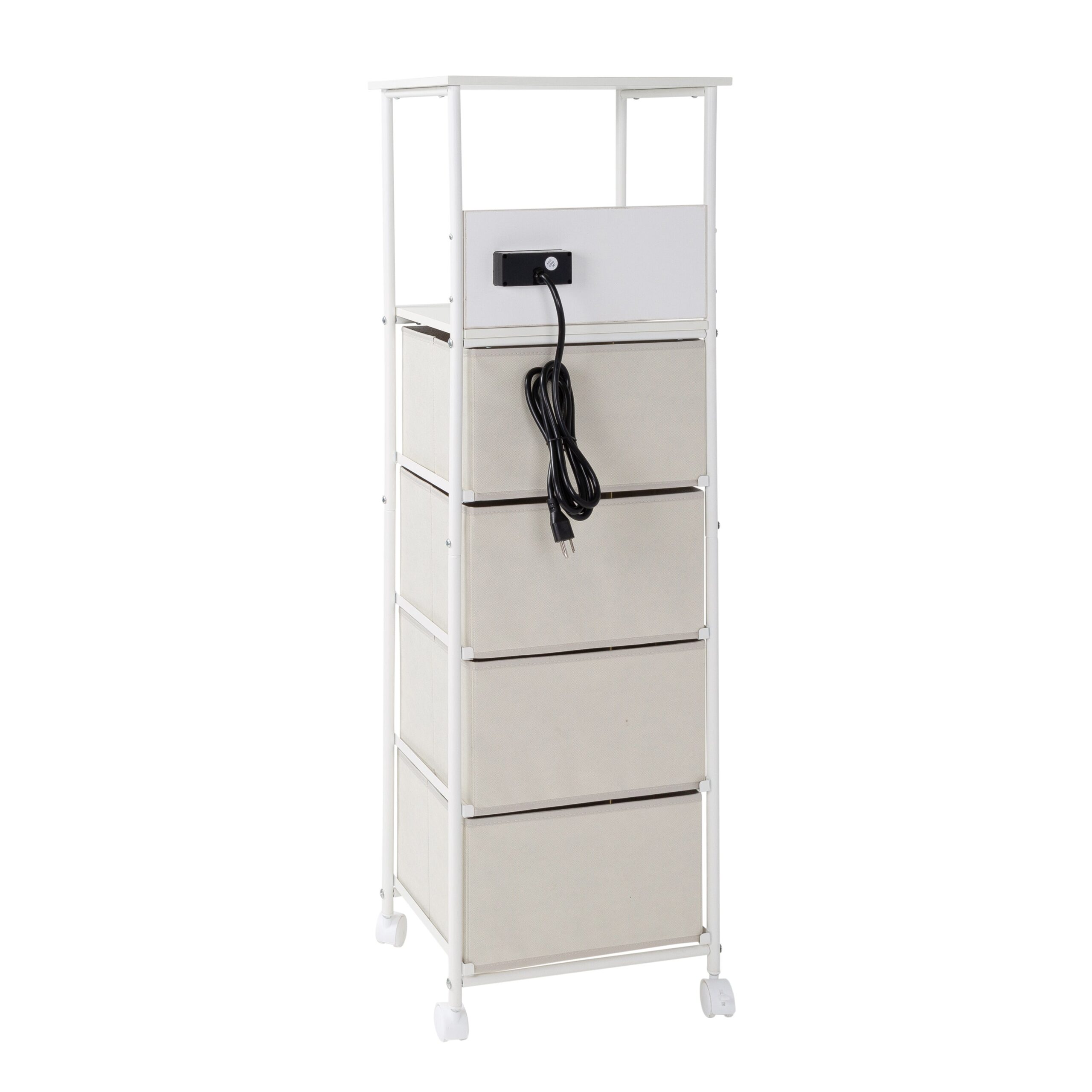 white/gray dorm 4 drawer bedside charging storage cart white/gray dorm 4 drawer bedside charging storage cart