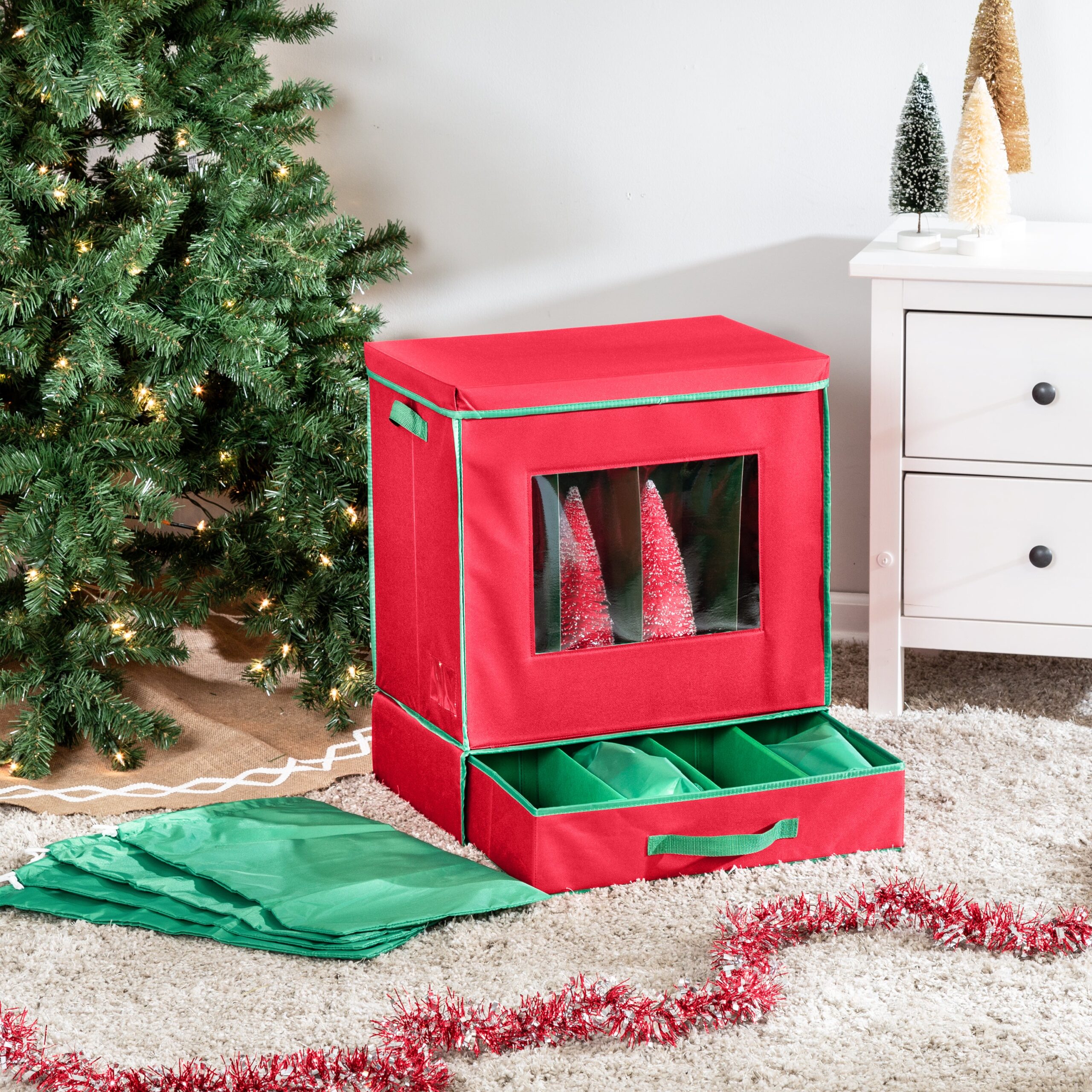 red holiday décor storage box red holiday décor storage box