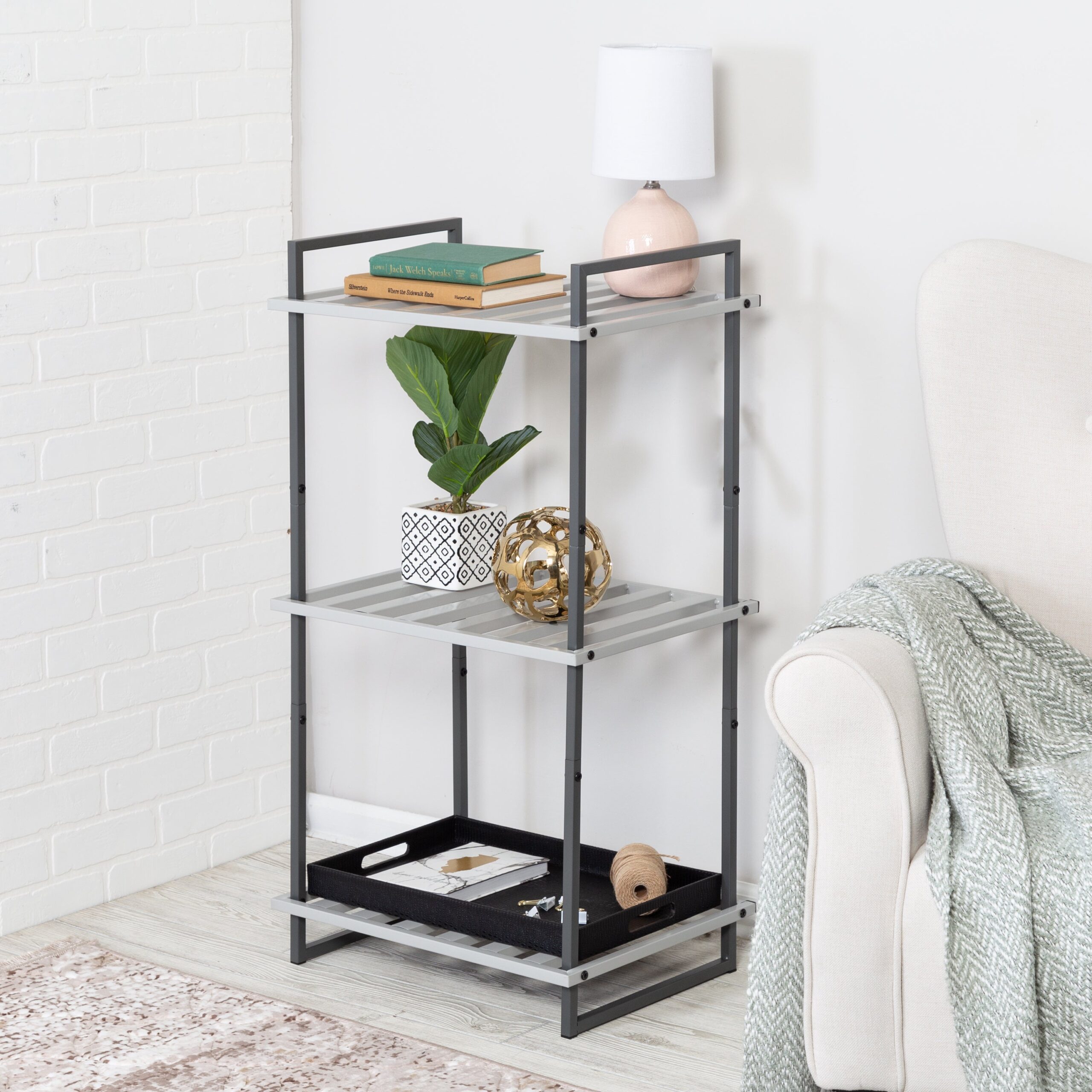 gray 3 tier small metal shelf gray 3 tier small metal shelf