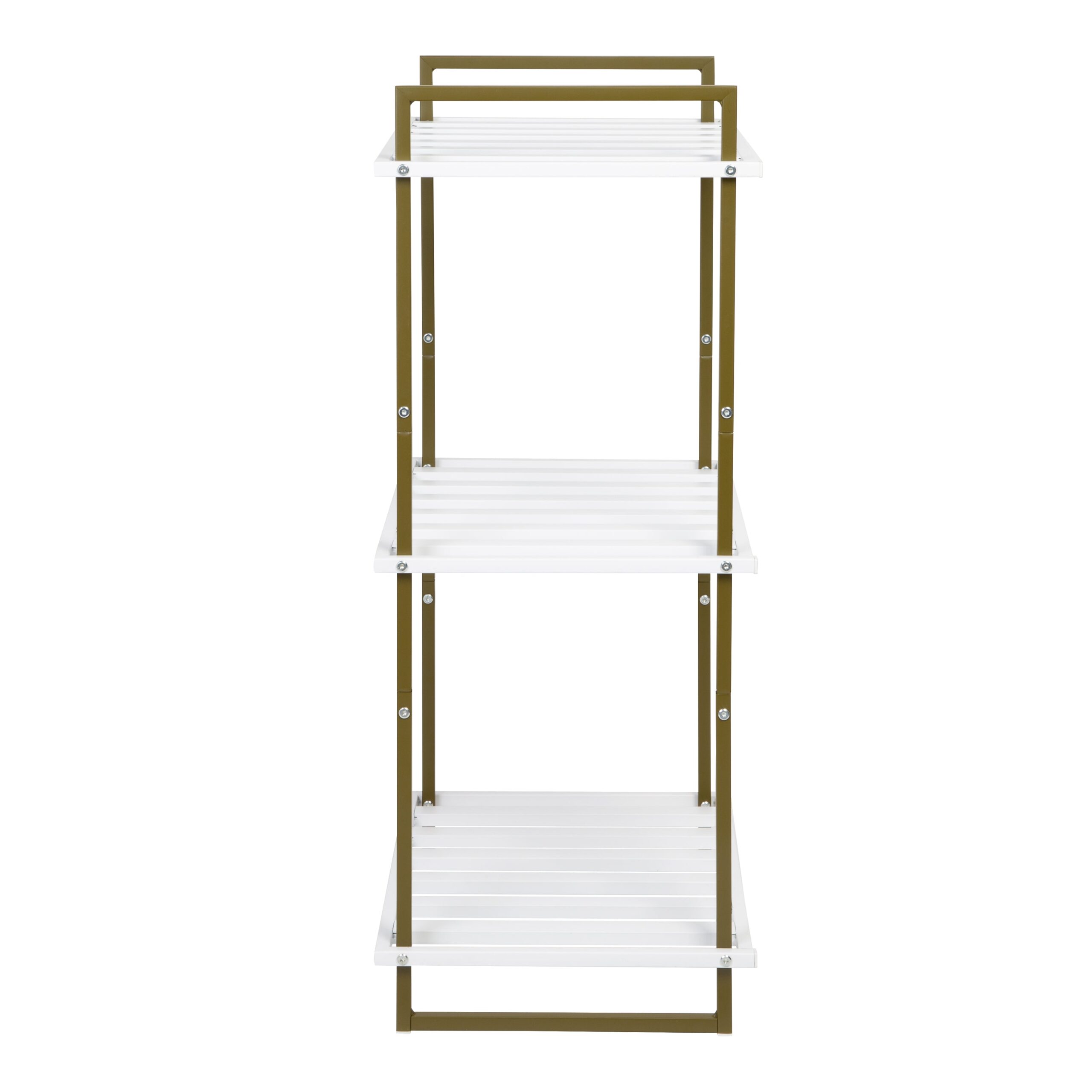 olive/white 3 tier small metal shelf olive/white 3 tier small metal shelf
