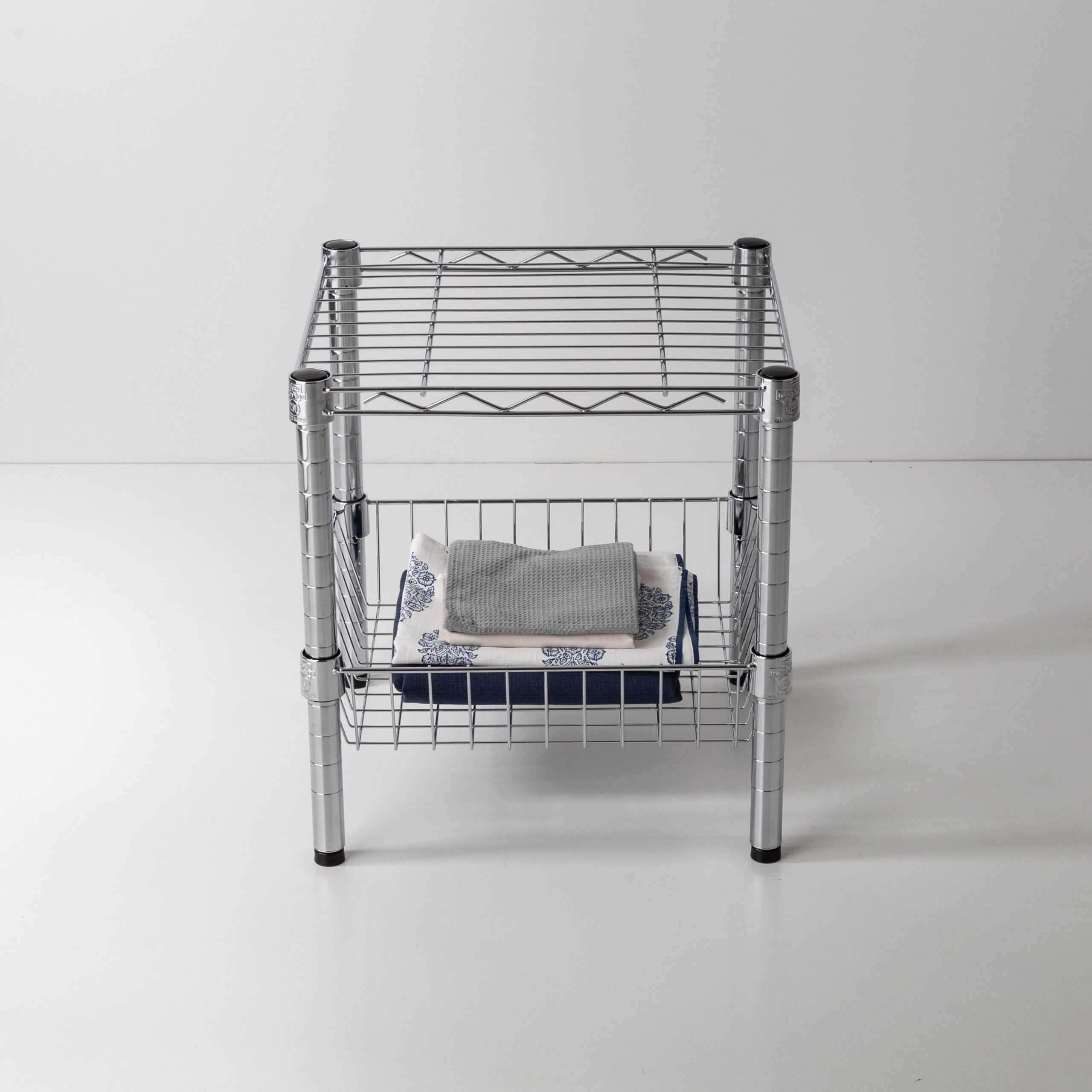 chrome small wire table with basket chrome small wire table with basket