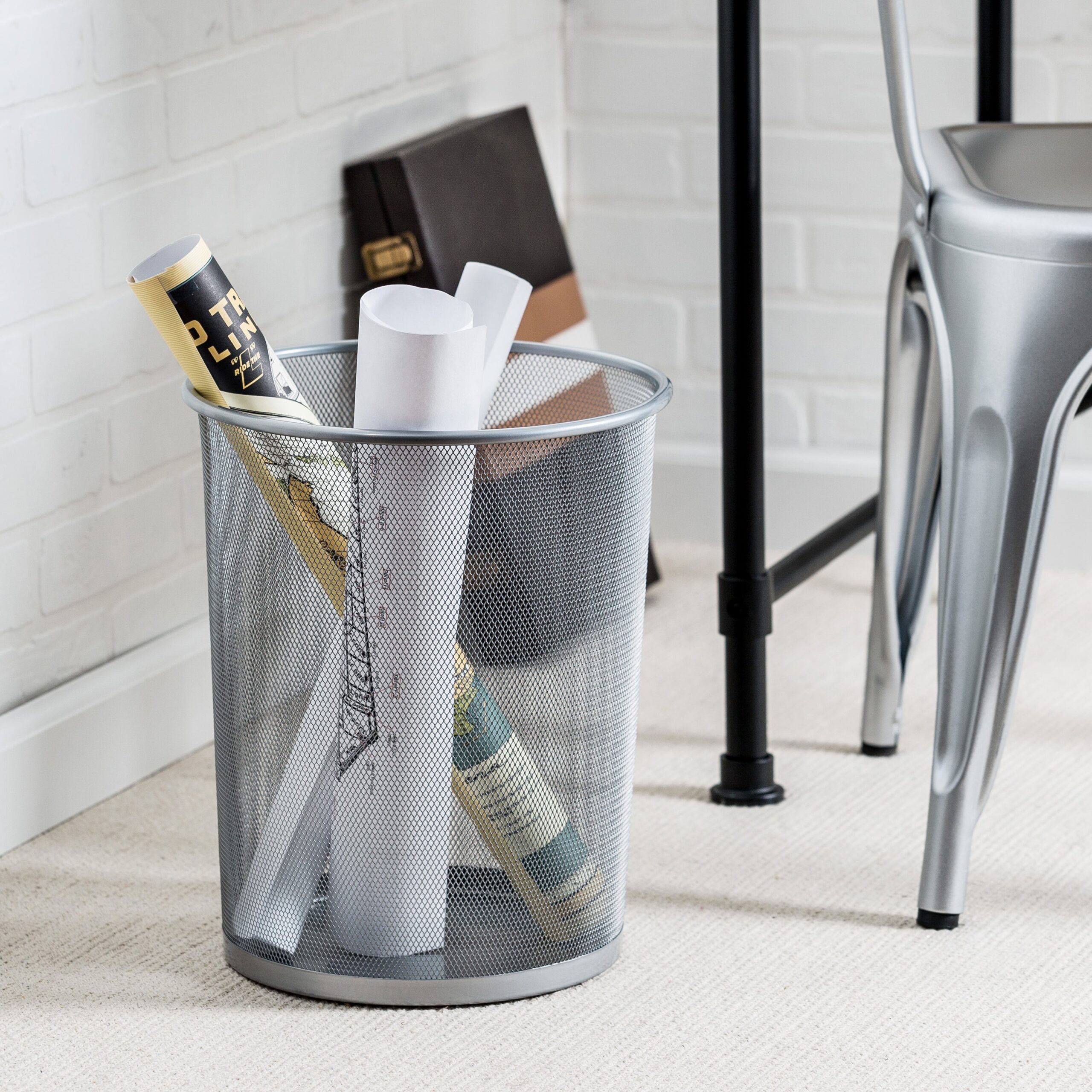 silver 18l small wire mesh trash can (single or 2 pack) silver 18l small wire mesh trash can (single or 2 pack)