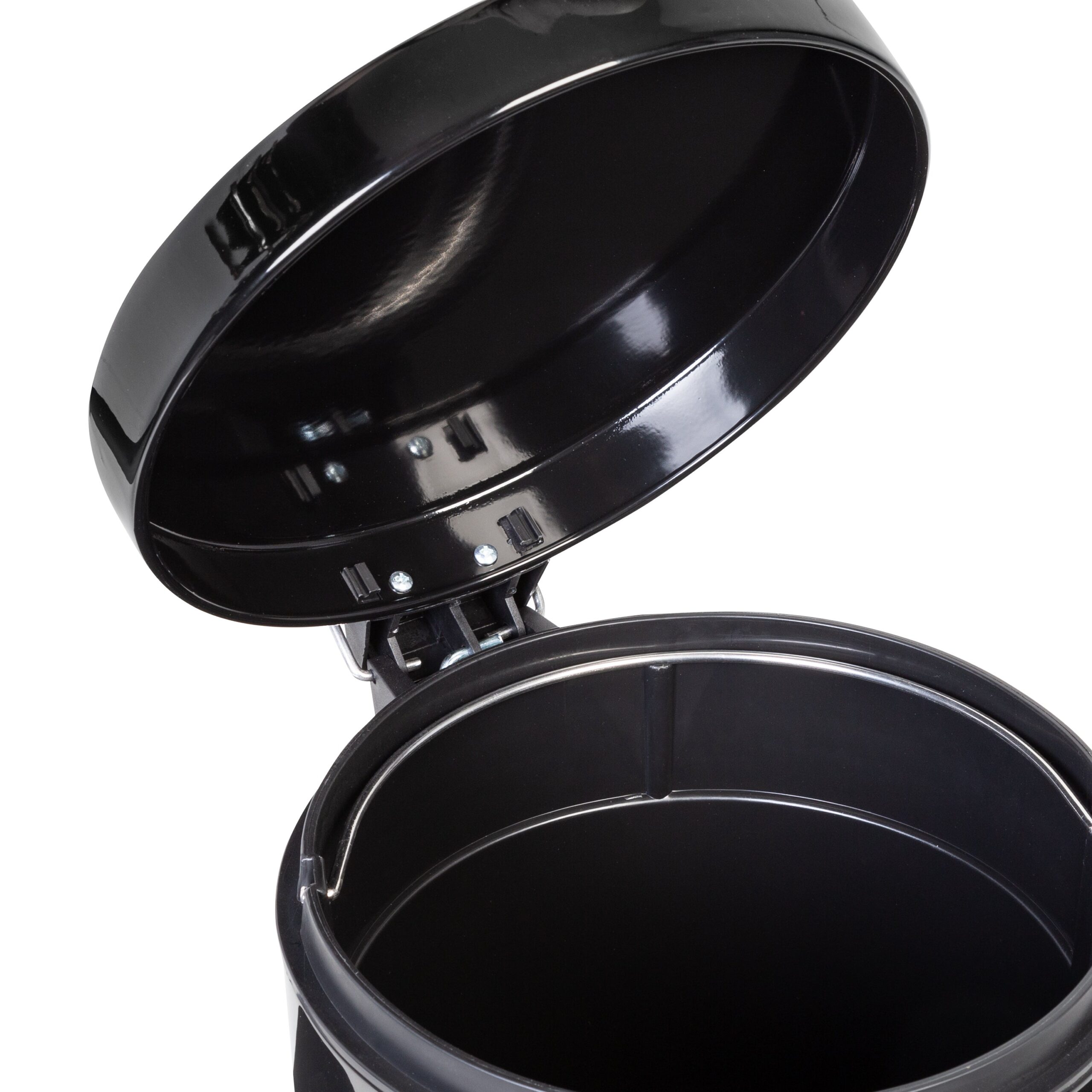 black steel 12l round step trash can black steel 12l round step trash can