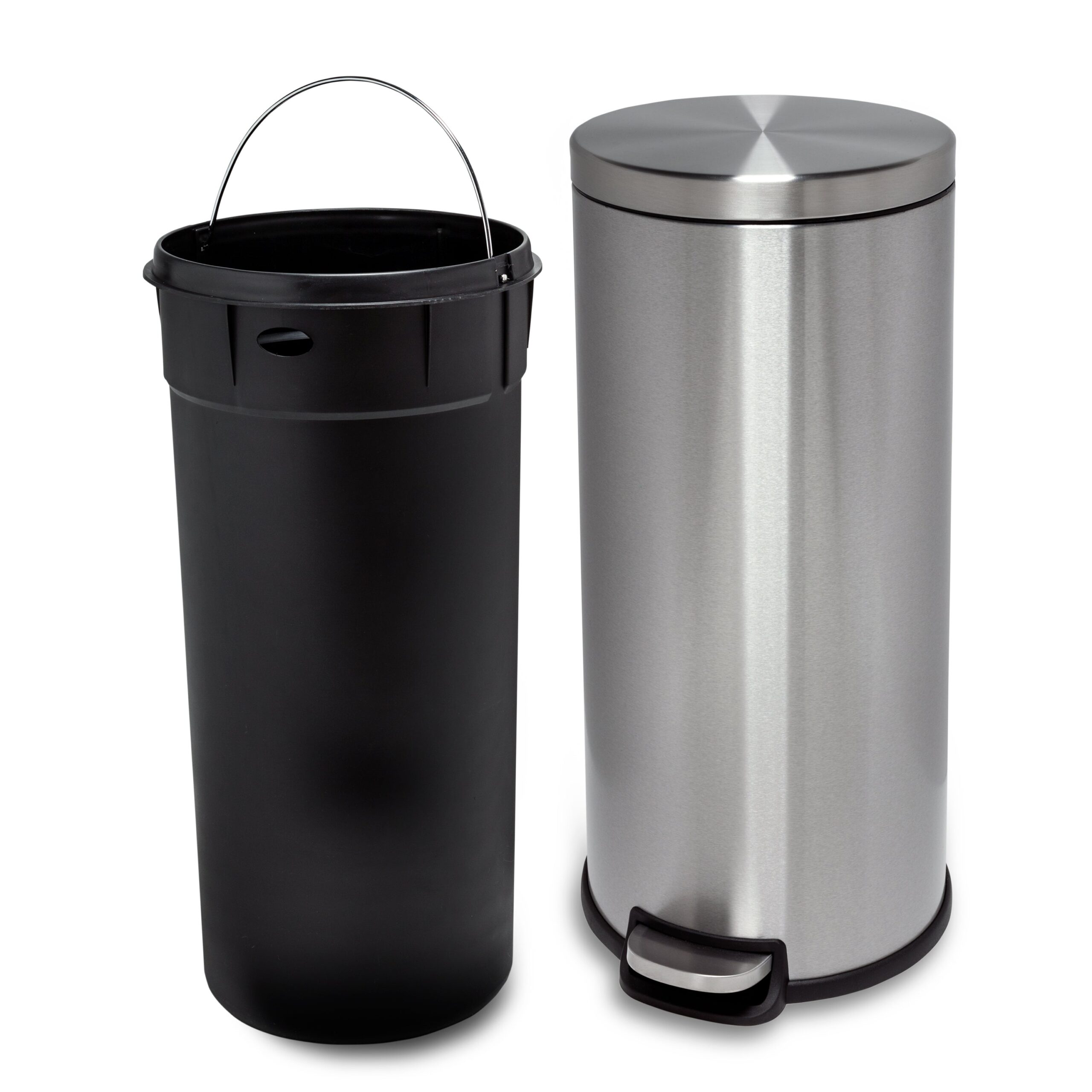 silver 30l round stainless steel step trash can silver 30l round stainless steel step trash can