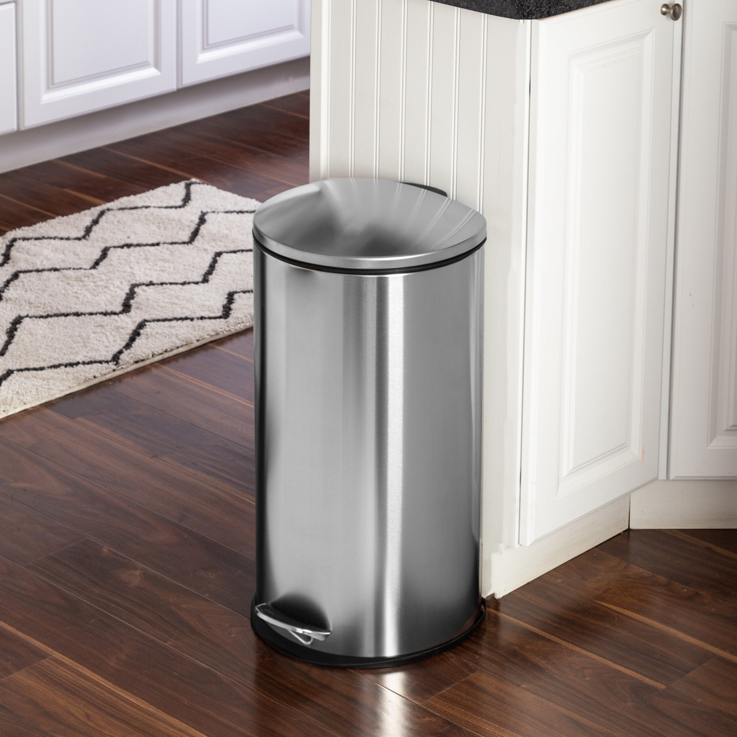 silver 30l stainless steel semi round step trash can with lid silver 30l stainless steel semi round step trash can with lid