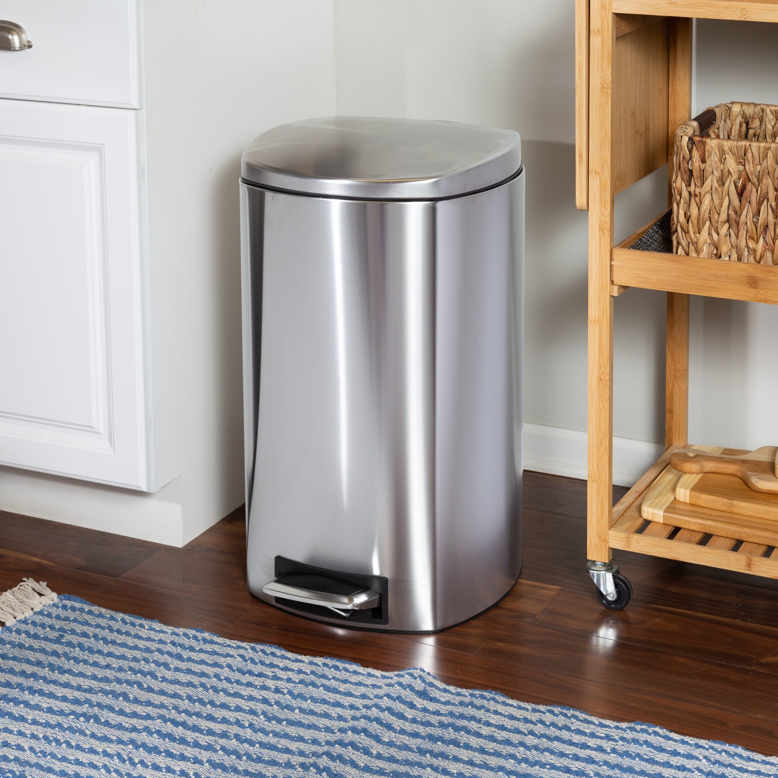 silver 50l stainless steel soft close step trash can with lid silver 50l stainless steel soft close step trash can with lid